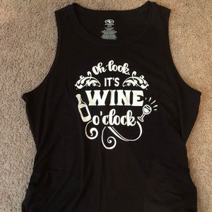 Women’s M Black “It’s wine o’clock” Tank Top *NEW*